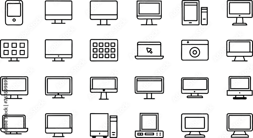 Desktop computer icon vector isolated Desktop computer icon vector isolated
