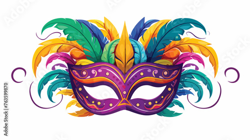 Mardi Gras carnival mask. flat vector illustration