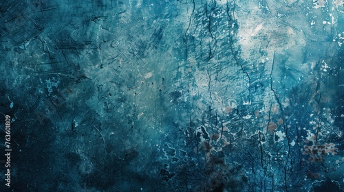 Abstract blue color of grunge cement wall texture background. AI generated image
