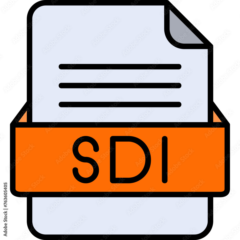 SDI File Format Vector Icon Design SDI File Format Vector Icon Design
