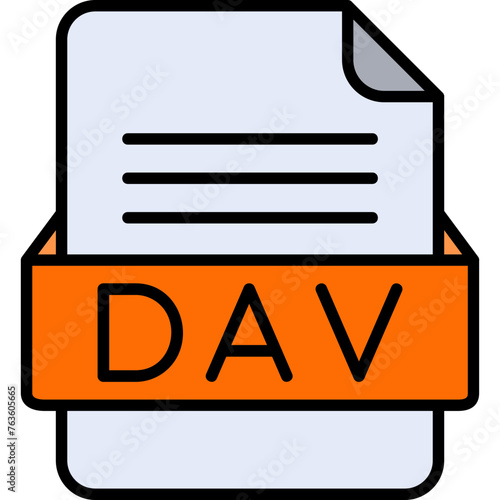 DAV File Format Vector Icon Design