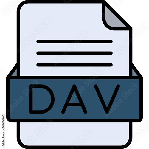 DAV File Format Vector Icon Design