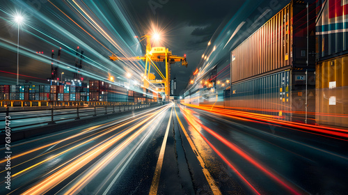 A Road of Container Shipping in Nighttime Transportation