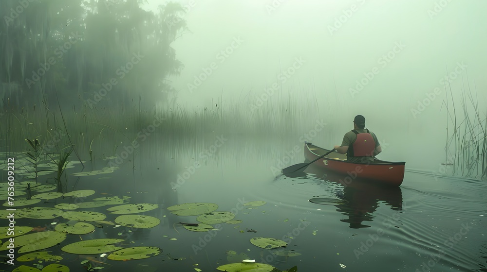 Everglades ya National Park - canoeing in mist
