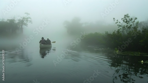 Everglades ya National Park - canoeing in mist 