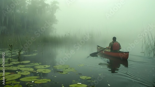 Everglades ya National Park - canoeing in mist
