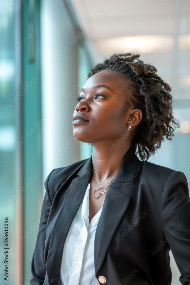 Portrait of a young African American businesswoman in office
Portrait of a young African American businesswoman in office