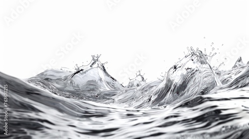 Water splash on white background.generated AI.