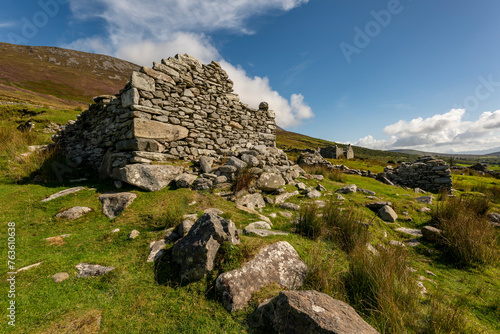 Slievemore Deserted Village on Achill Island, near Keel, County Mayo, Ireland