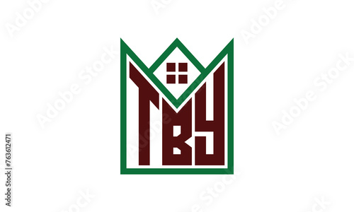 TBY initial letter real estate builders logo design vector. construction, housing, home marker, property, building, apartment, flat, compartment, business, corporate, house rent, rental, commercial photo