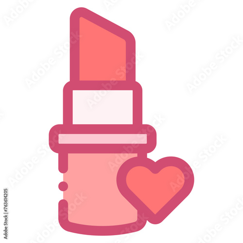 lipstick with love sign icon