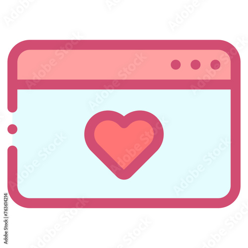 dating website with love sign icon