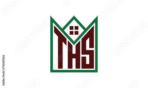 THS initial letter real estate builders logo design vector. construction, housing, home marker, property, building, apartment, flat, compartment, business, corporate, house rent, rental, commercial