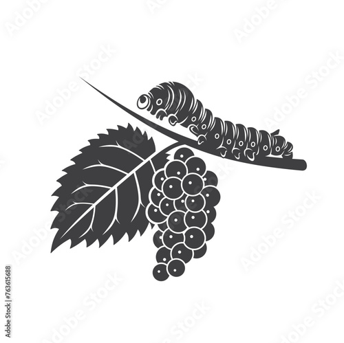 illustration of silkworm, silkworm drawing, vector art.  photo