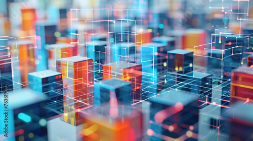 Fototapeta Naklejka Na Ścianę i Meble -  Digital background. Network capabilities, technological processes and digital storage.