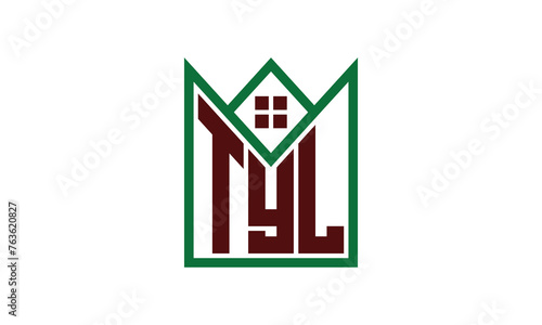 TYL initial letter real estate builders logo design vector. construction, housing, home marker, property, building, apartment, flat, compartment, business, corporate, house rent, rental, commercial