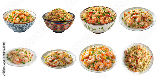 Fried rice chahan png collection in 3d transparent for product presentation. © Sun
