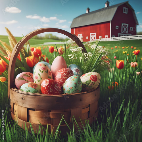 Easter eggs from farm