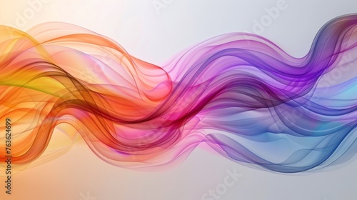 A colorful abstract background with waves of different colors, AI © starush