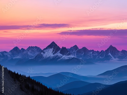 mountains at dusk background photo