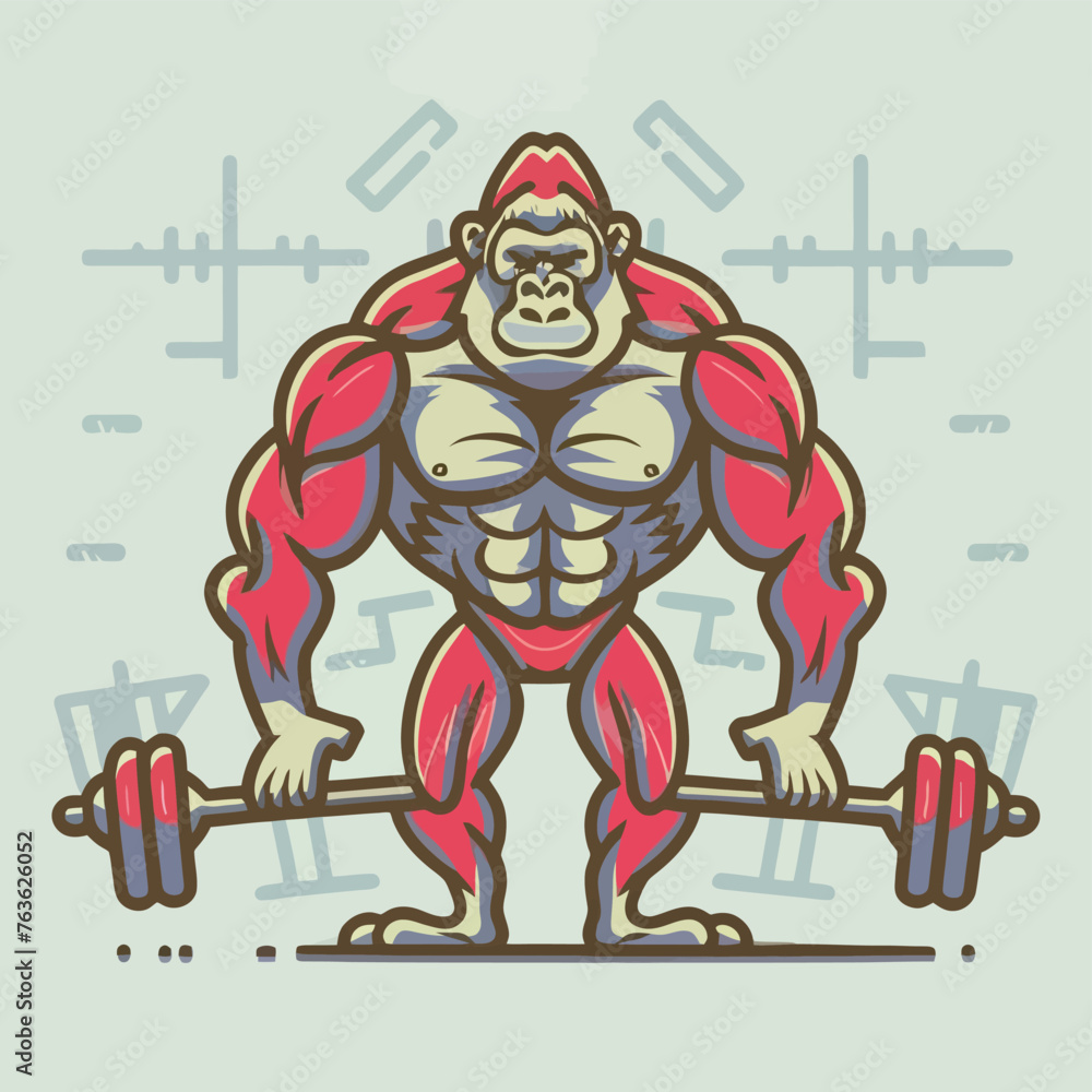 red white black modern style minimalist lines of a strong muscle pose strong body builder anatomy man at gym with bundle Doing exercises in all body positions using different gym equipment red white black modern style minimalist lines of a strong muscle pose strong body builder anatomy man at gym with bundle Doing exercises in all body positions using different gym equipment