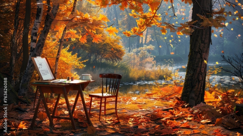 autumn leaves background image there is a place to write