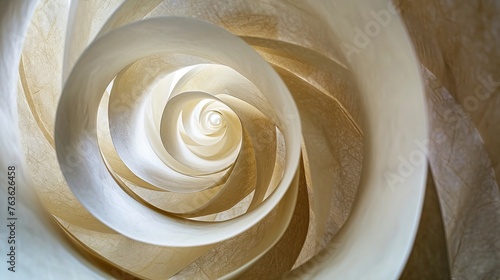 Macro, abstract, background picture of a paper spiral on paper background