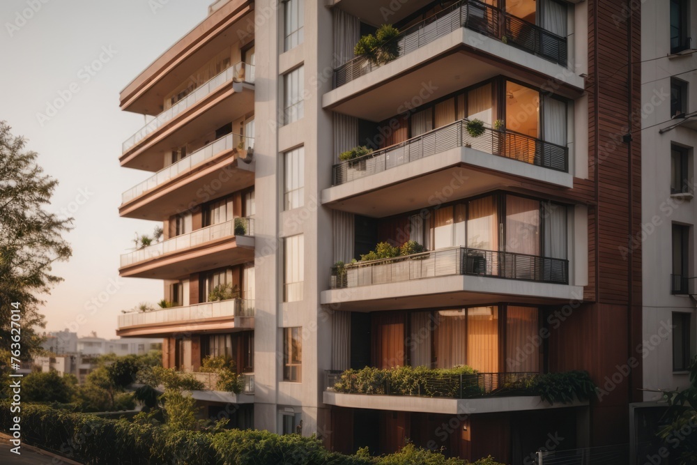 Obraz premium residential buildings apartment house with multi-storey floors