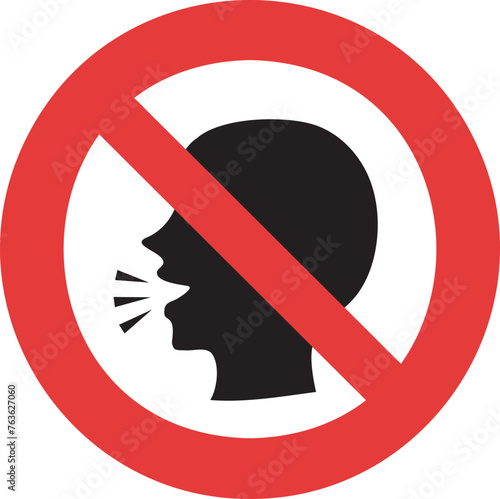 No talking inside, keep silent icon.