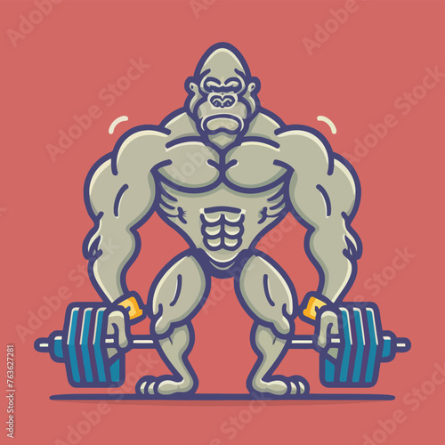 red white black modern style minimalist lines of a strong muscle pose strong body builder anatomy man at gym with bundle Doing exercises in all body positions using different gym equipment  © hesh