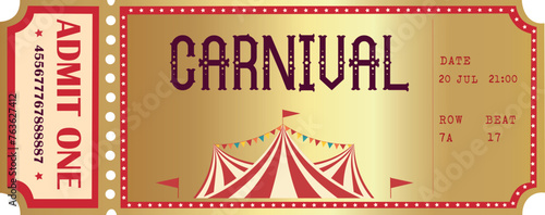 Vintage Circus carnival vector ticket 