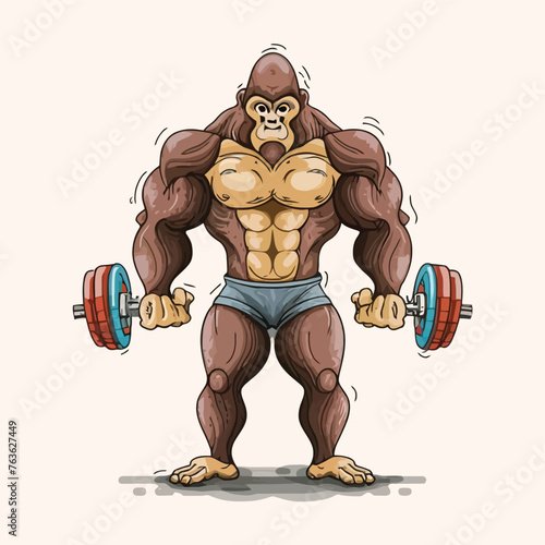 red white black modern style minimalist lines of a strong muscle pose strong body builder anatomy man at gym with bundle Doing exercises in all body positions using different gym equipment
