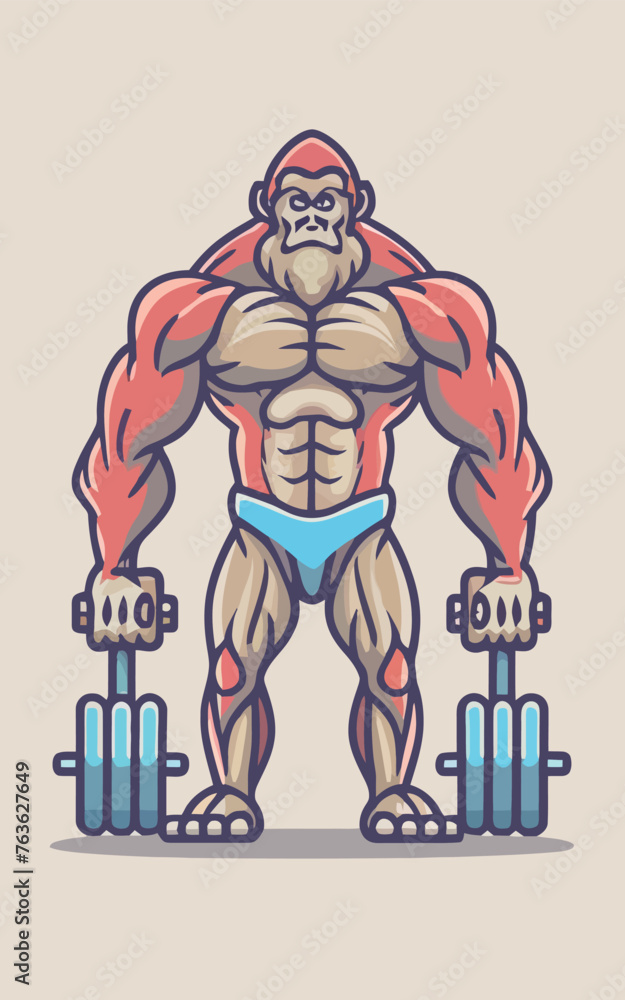 red white black modern style minimalist lines of a strong muscle pose strong body builder anatomy man at gym with bundle Doing exercises in all body positions using different gym equipment
