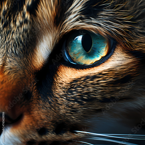 A close-up of a cats eyes. 