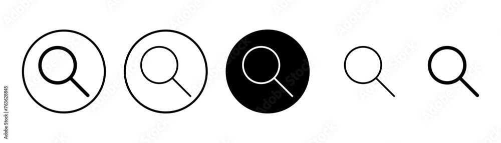 Search icon vector isolated on white background. Glass vector icon. search magnifying glass icon. Find