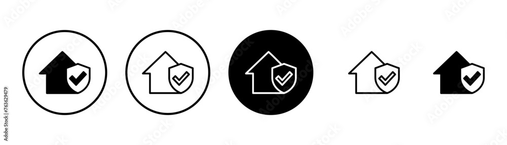 House insurance icon vector isolated on white background. house protection icon.