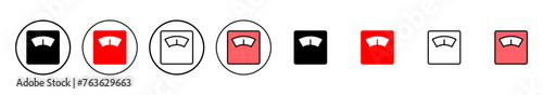 Scales icon vector illustration. Weight scale sign and symbol