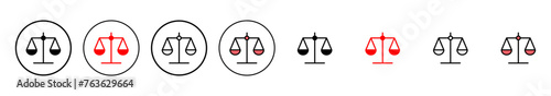 Scales icon vector illustration. Law scale icon. Justice sign and symbol