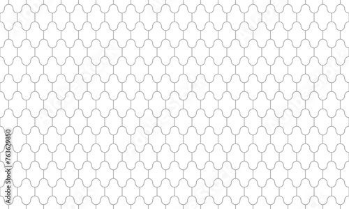 Grey outline pavement block seamless pattern. Vector Repeating Texture.