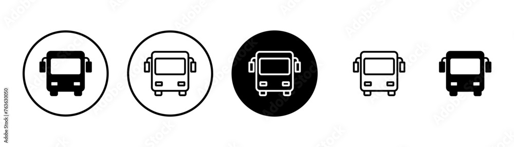 Bus Icon vector isolated on white background. Black bus vector icon - obrazy, fototapety, plakaty 