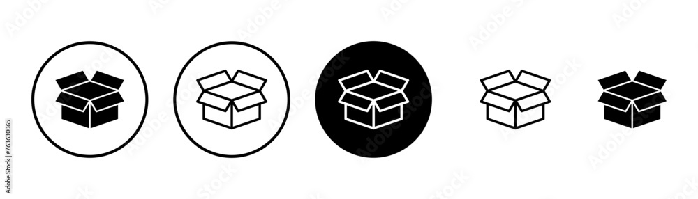 Box icon vector isolated on white background. Cardboard box, packaging open. Box vector icon Box icon vector isolated on white background. Cardboard box, packaging open. Box vector icon