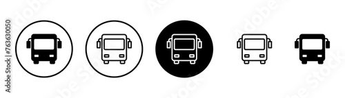 Bus Icon vector isolated on white background. Black bus vector icon