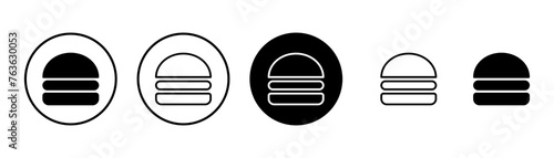 Hamburger icon vector isolated on white background. Burger and hamburger icon. Fast food vector icon photo