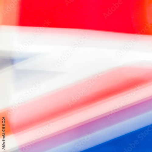 London, UK, 7 March 2024: Intentional camera movement (ICM) Union Jack 