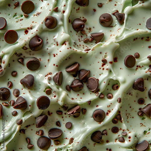 Mint Cream Ice Cream with Chocolate Sprinkles Seamless Pattern Design for Backgrounds, Wallpapers, Textile, and Gift Wrap
