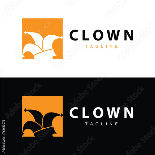 Simple colorful clown hat logo simple circus comedian equipment design template illustration