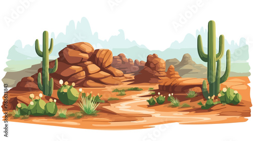 Bright colorful desert landscape with sand dunes br
