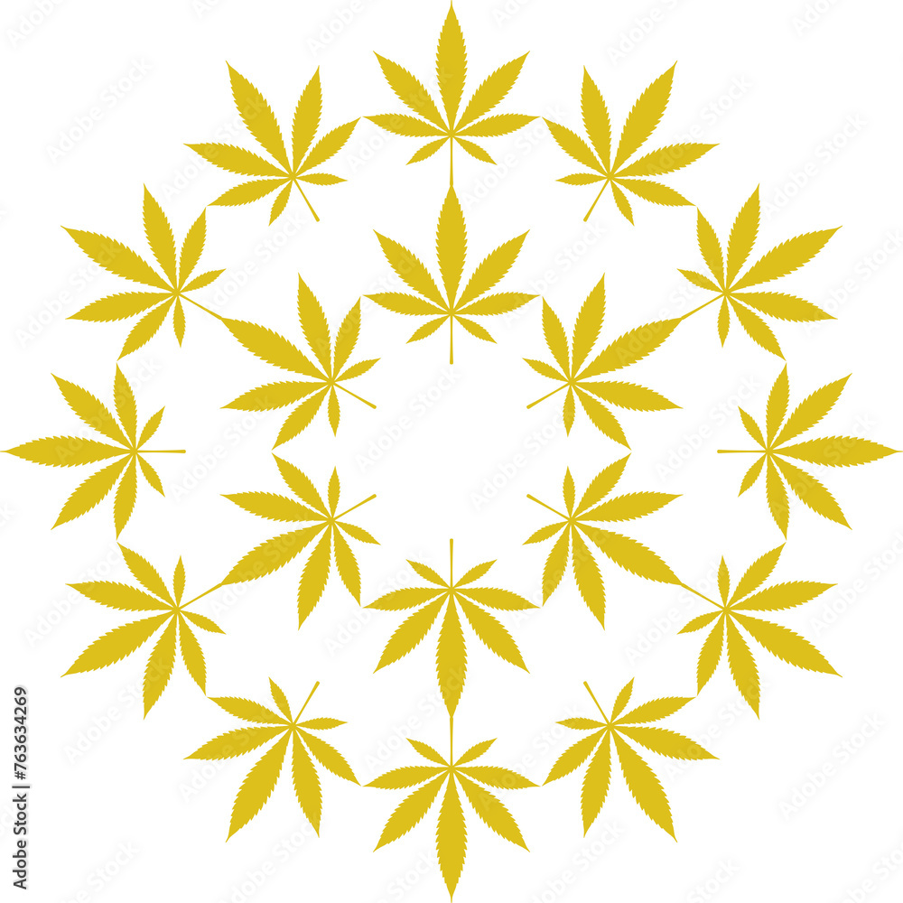 Cannabis also known as Marijuana Plant Leaf Silhouette Circle Shape Composition, can use for Decoration, Ornate, Wallpaper, Cover, Art Illustration, Textile, Fabric, Fashion, or Graphic Design Element Cannabis also known as Marijuana Plant Leaf Silhouette Circle Shape Composition, can use for Decoration, Ornate, Wallpaper, Cover, Art Illustration, Textile, Fabric, Fashion, or Graphic Design Element