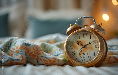 Alarm clock on bedroom table.