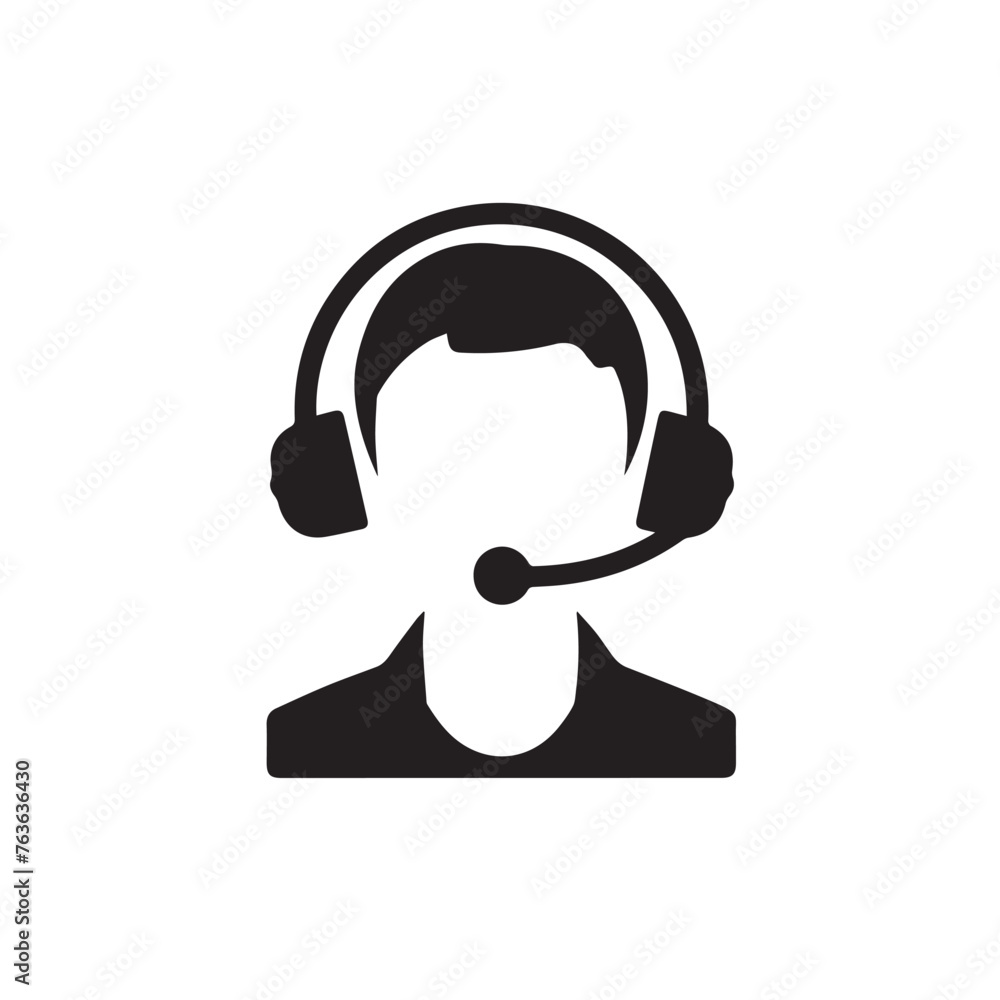 Call center customer service in cartoon, doodle style . Image for t ...